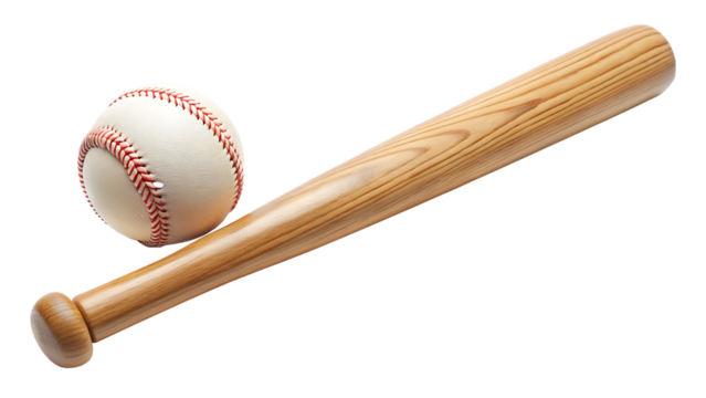 Wooden baseball bat on white background