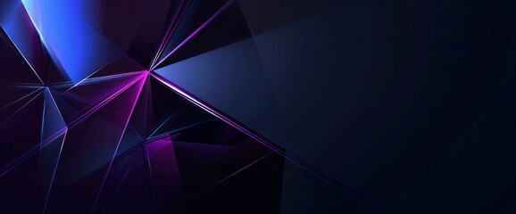Abstract background with blue and purple triangle shapes, creating an illuminated tunnel effect deep shadows in their interior.
