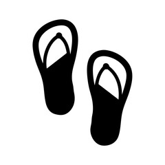 slippers vector silhouette icon, black and white illustration of footwear.