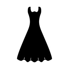 sundress vector silhouette icon, black and white illustration of clothing.