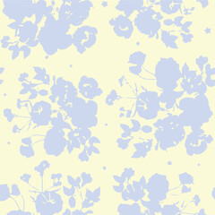 Flowers feminine watercolor seamless pattern with wildflowers.hand drawn, not AI