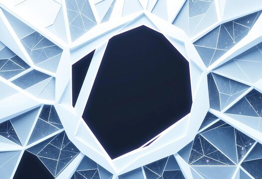 Abstract white geometric shapes forming a futuristic tech backdrop , overlay, subtle