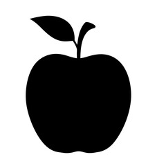 velvet apple vector silhouette icon, black and white illustration of fruits.