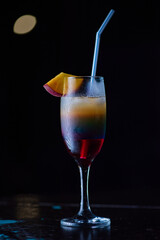 A delicious tropical alcoholic cocktail.
