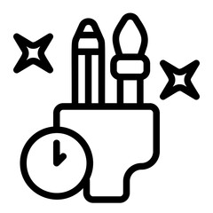 Late night creativity Line Icon