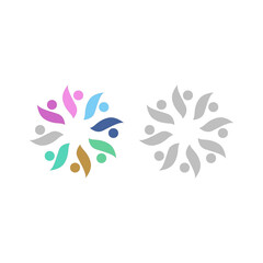 Fototapeta premium PEOPLE CONNECTED UNION TEAM TEAMWORK SIGN SYMBOL LOGO 