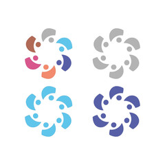 PEOPLE CONNECTED UNION TEAM TEAMWORK SIGN SYMBOL LOGO
