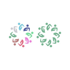 PEOPLE CONNECTED UNION TEAM TEAMWORK SIGN SYMBOL LOGO
