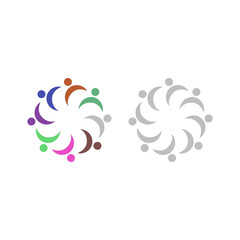 PEOPLE CONNECTED UNION TEAM TEAMWORK SIGN SYMBOL LOGO
