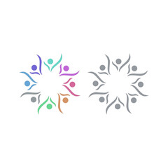 Fototapeta premium PEOPLE CONNECTED UNION TEAM TEAMWORK SIGN SYMBOL LOGO 