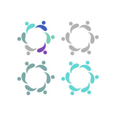 PEOPLE CONNECTED UNION TEAM TEAMWORK SIGN SYMBOL LOGO
