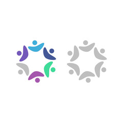 PEOPLE CONNECTED UNION TEAM TEAMWORK SIGN SYMBOL LOGO
