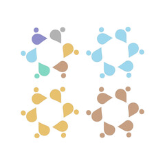 PEOPLE CONNECTED UNION TEAM TEAMWORK SIGN SYMBOL LOGO
