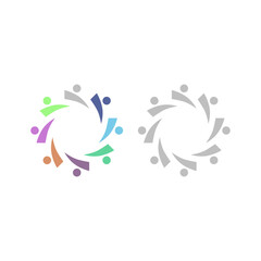 PEOPLE CONNECTED UNION TEAM TEAMWORK SIGN SYMBOL LOGO
