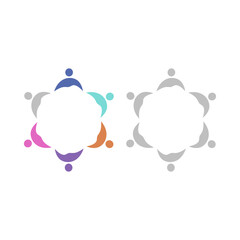 PEOPLE CONNECTED UNION TEAM TEAMWORK SIGN SYMBOL LOGO
