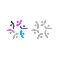 PEOPLE CONNECTED UNION TEAM TEAMWORK SIGN SYMBOL LOGO
