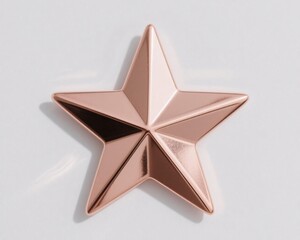 Pink gold star on white background