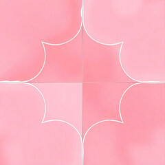 Pink Ceramic Tiles with Stylized Floral Pattern