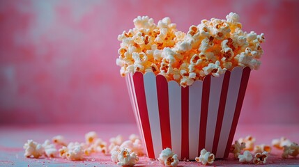 Delicious Buttery Popcorn in a Classic Striped Bucket