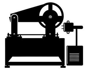 Metal Cutting Machine Silhouette Vector | Industrial Tool SVG File