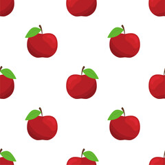 Cartoon red apple seamless pattern