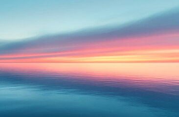 Fototapeta premium Majestic Seascape at Twilight A Symphony of Hues in the Sky and Gentle Reflections on the Tranquil Water