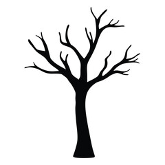 trees vector silhouette icon, black and white illustration of trees.
