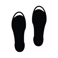  footwear vector silhouette icon, black and white illustration of footwear.