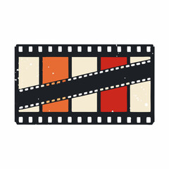 Old film strip vector on white background.