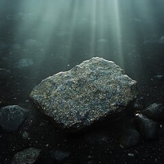 Naklejka premium Rocky Landscape, Sunlight Beams