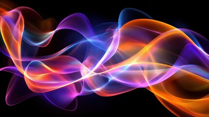 Fototapeta premium Abstract swirling colors on a black background