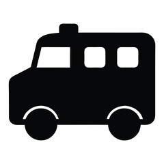ambulance , black and white illustration of vehicles.