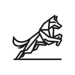 Origami Wolf Logo – Geometric Wild Animal Symbol for Tech, Gaming, and Branding Design