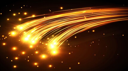 Obraz premium Golden Light Streaks on Dark Background