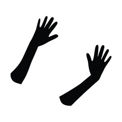 arm cuffs vector silhouette icon, black and white illustration of footwear.