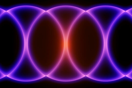 Abstract 3D rendering of glowing geometric shapes with gradient colors