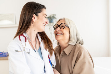 Doctor showing empathy and support to a patient in a medical office