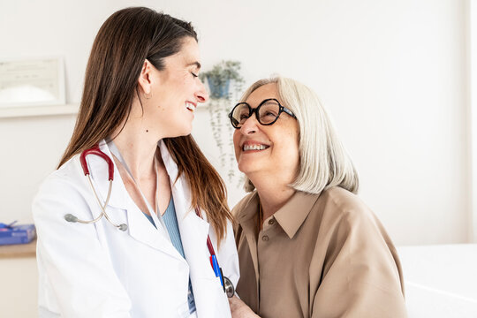 Doctor showing empathy and support to a patient in a medical office