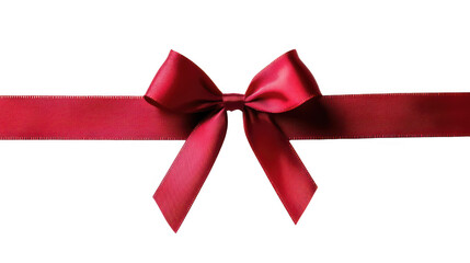 Elegant Red Ribbon Bow Tied on a Smooth Satin Surface Perfect fo