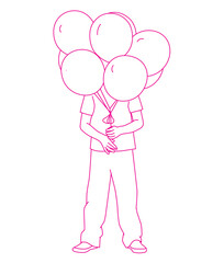 oy Covering His Face With Balloon