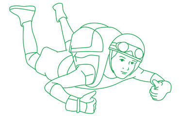 Circus skydiver falls through the air