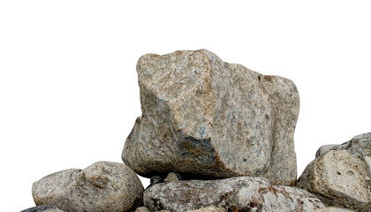 Rock stone isolated,Rustic piles of uneven rocks sea with natural textures in earthy tones colour on background,Break stones.gravel limestone rocks on construction site