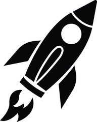 Space ship icon. rocket vector symbol isolated on transparent background. Rocketship logo astronaut, spaceship, technology, fast speed booster fly for flight. Element for app and web.
