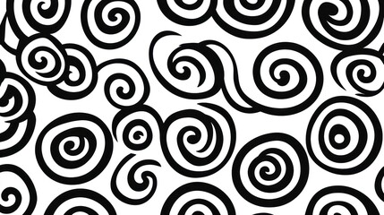 Abstract Black and White Spiral Pattern