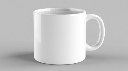 Fototapeta premium Blank white mug on gray background