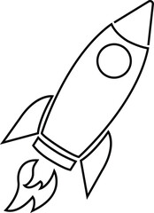 Space ship icon. rocket vector symbol isolated on transparent background. Rocketship logo astronaut, spaceship, technology, fast speed booster fly for flight. Element for app and web.
