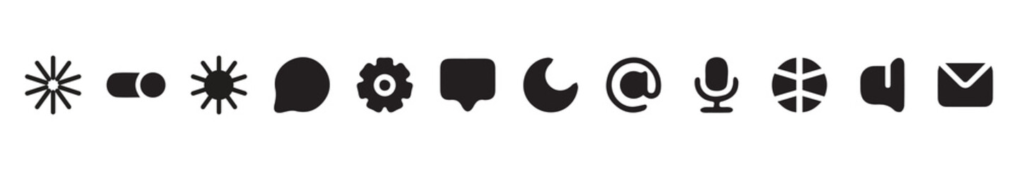 Modern Minimalist UI Icon Set Communication, Interface & Control Symbols