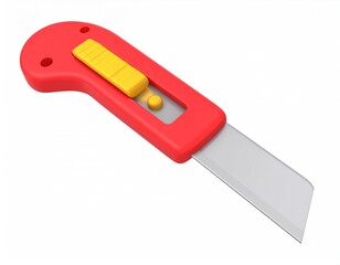Red Utility Knife: Clean Lines, Bright Colors, Simple Design