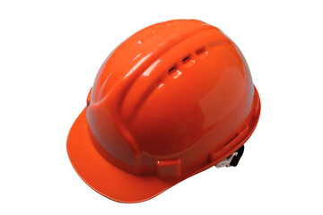 Fototapeta premium Orange hard hat represents safety and dedication on Labor Day, isolated on white, PNG