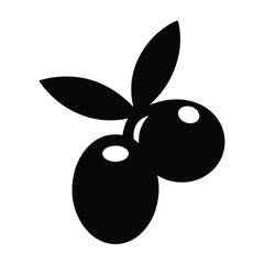 blueberry vector silhouette icon, black and white illustration of fruits.